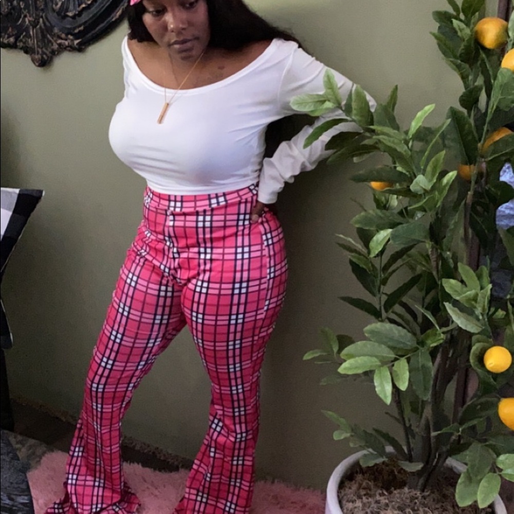 Flare plaid pant set